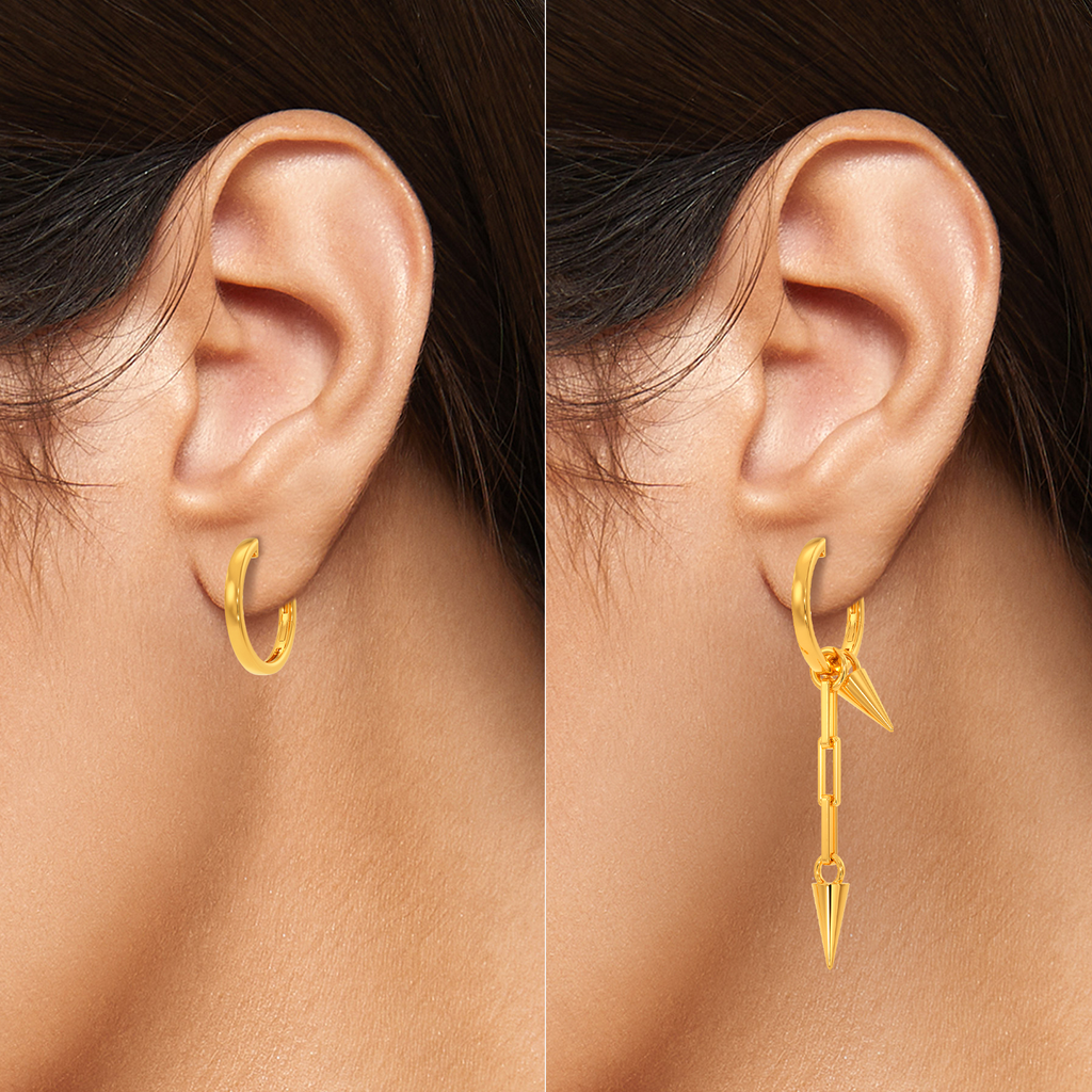 Punk Rule Gold Earrings