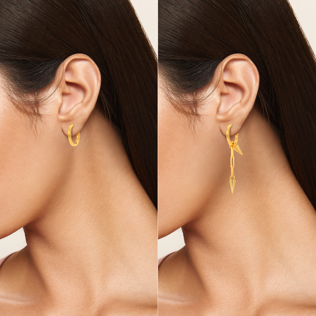 Punk Rule Gold Earrings