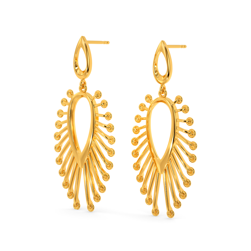 Lace Jade Gold Earrings