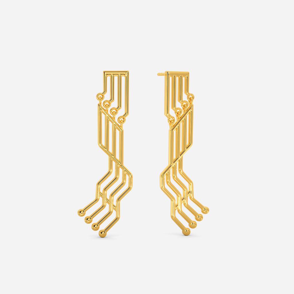 Deciphered Code Gold Earrings