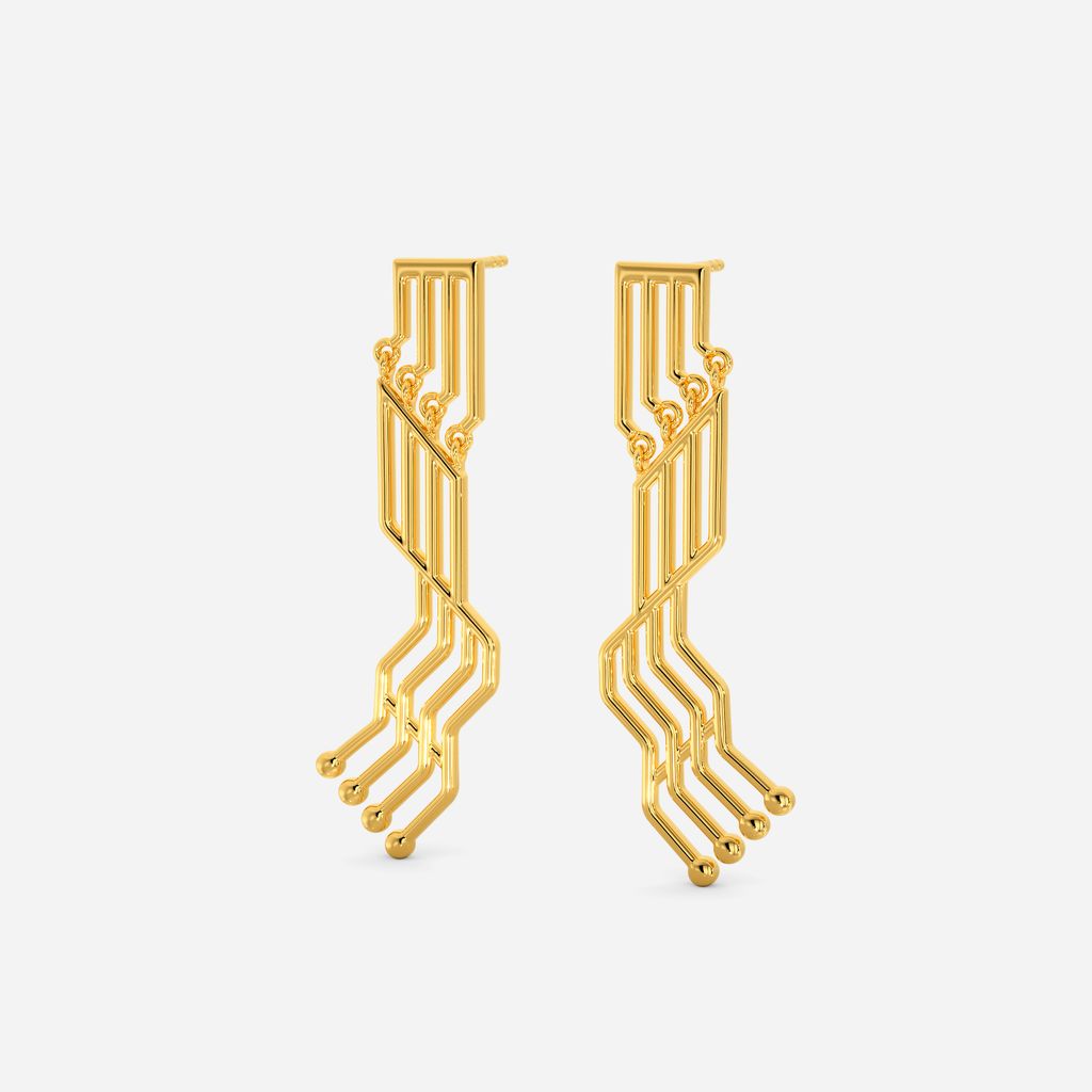 Deciphered Code Gold Earrings