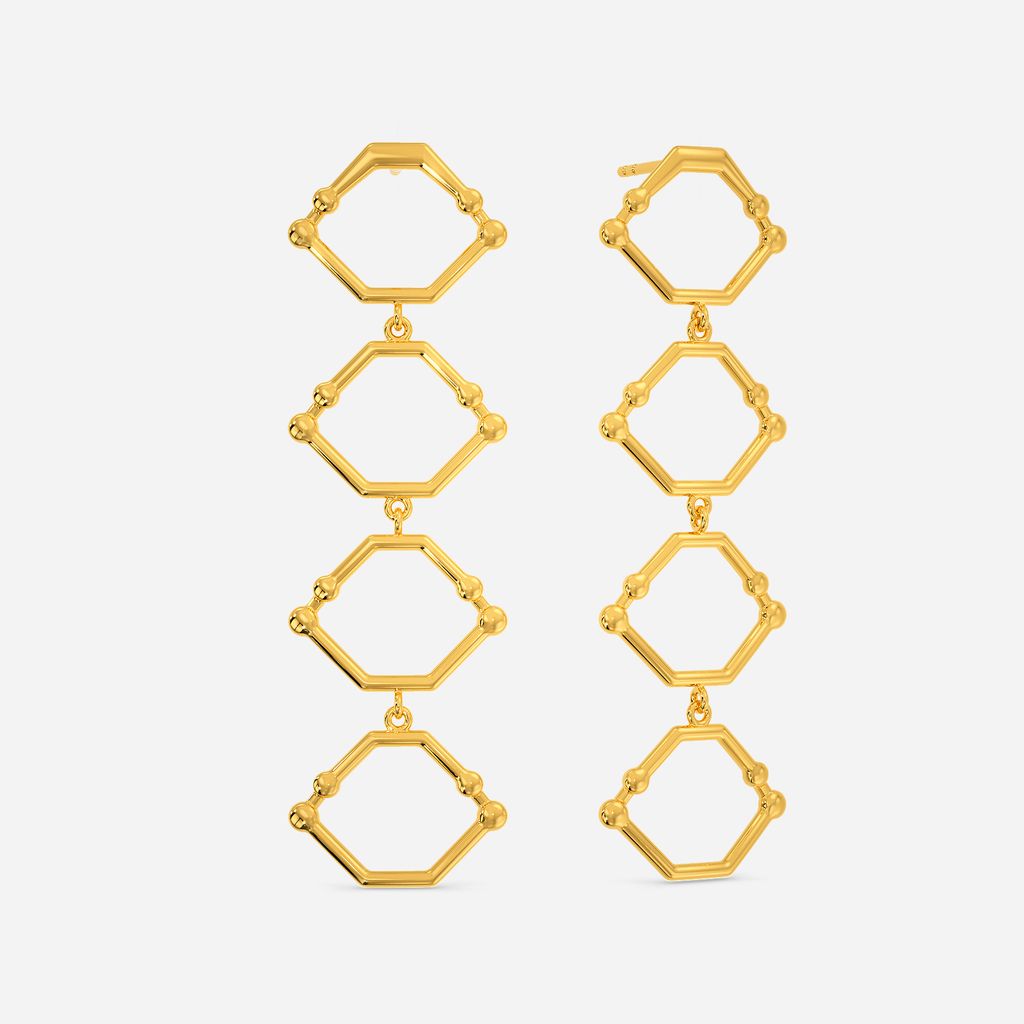 Techno Drop Gold Earrings