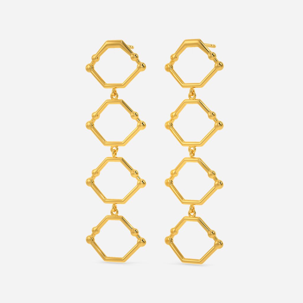 Techno Drop Gold Earrings