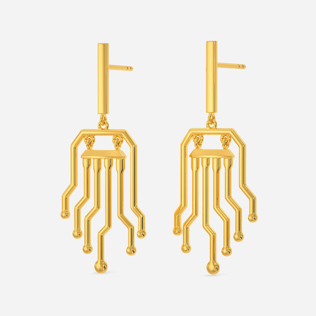 Multiple Dimensions Gold Earrings