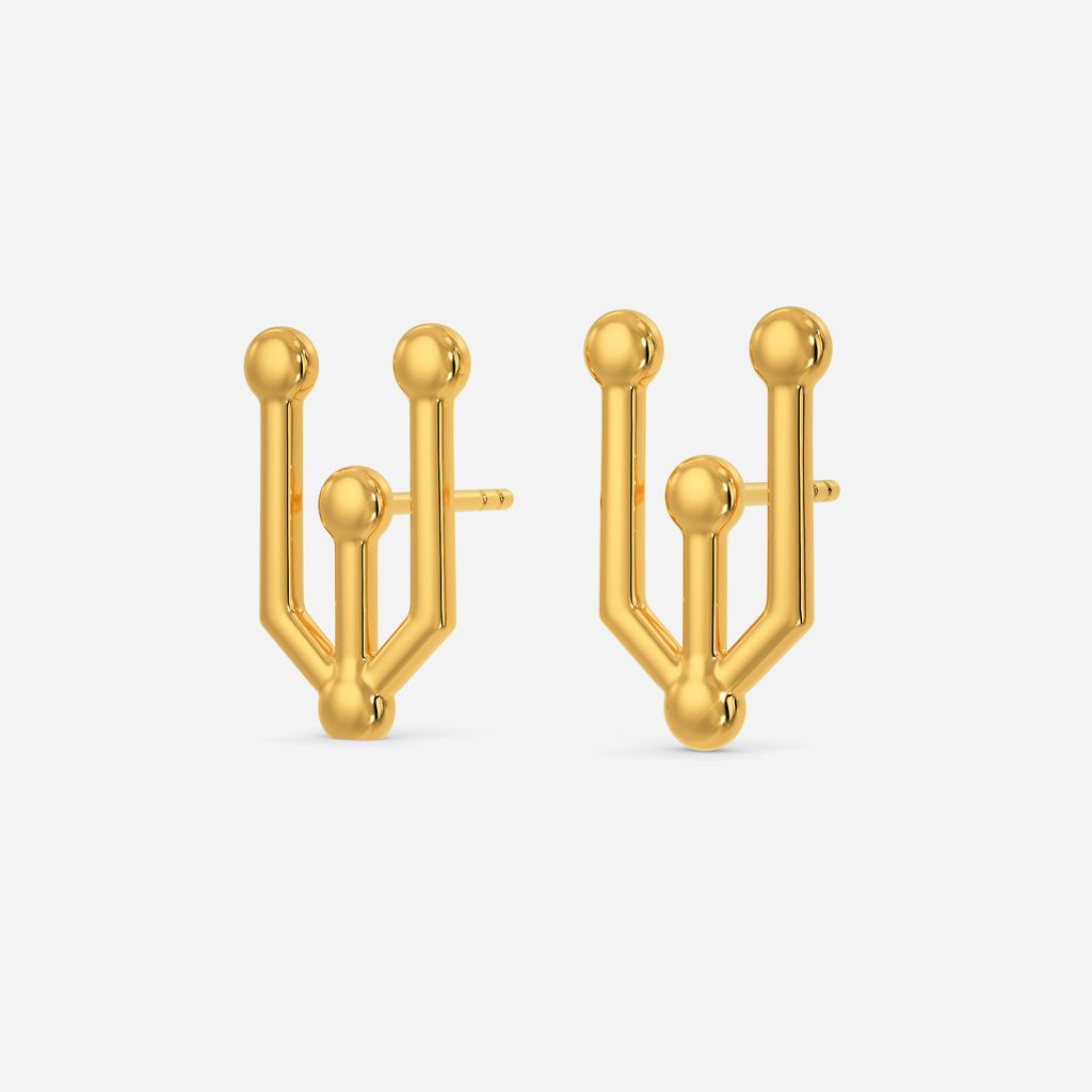 Cosmic Cyber Gold Earrings