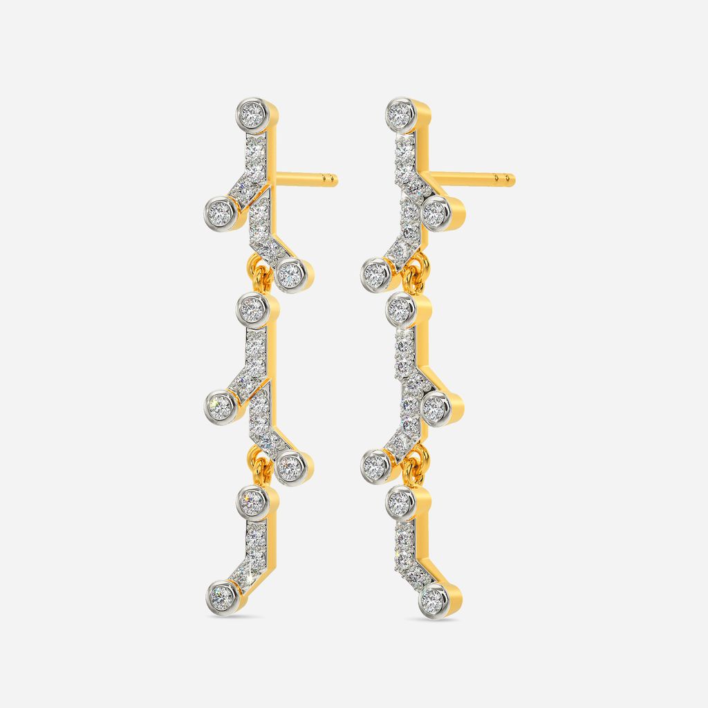 Sci Grid Diamond Earrings
