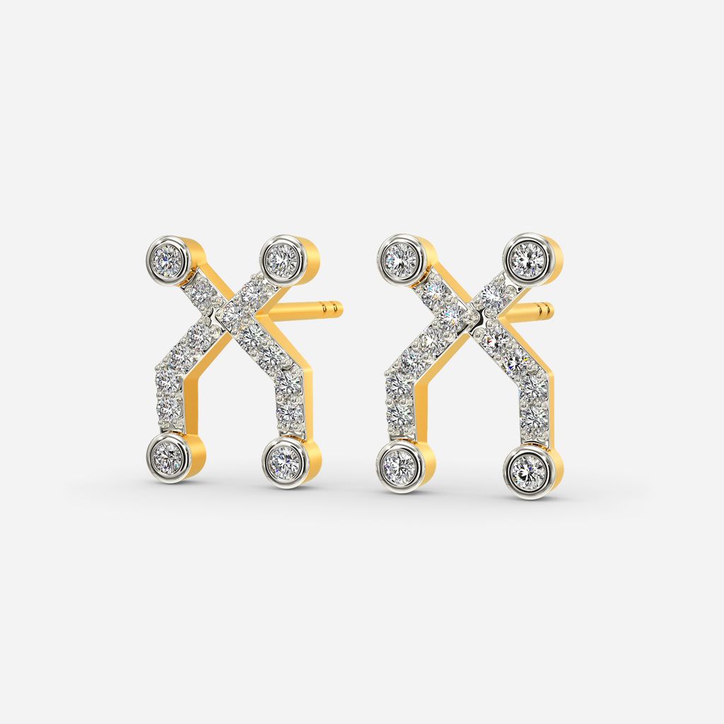 Sci Grid Diamond Earrings