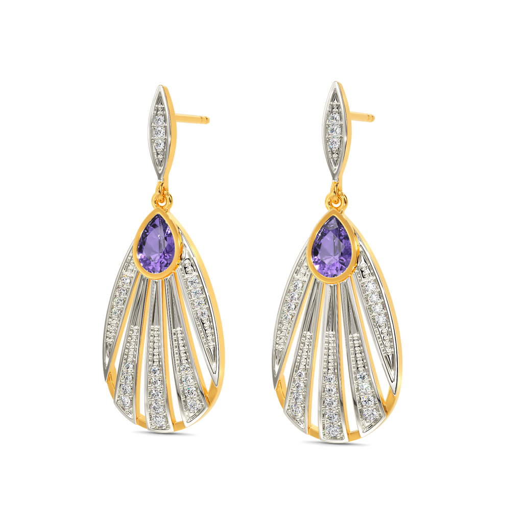 Purple Perfect Diamond Earrings