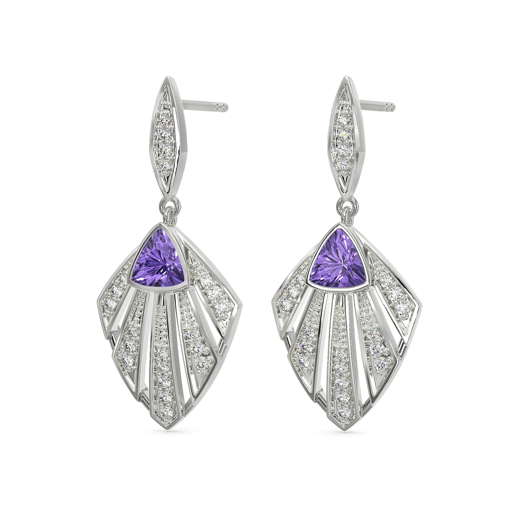 Purple Winter Diamond Earrings