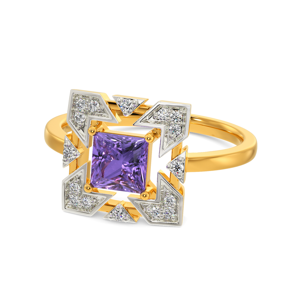 Eccentric Purple Diamond Rings alternate view 3