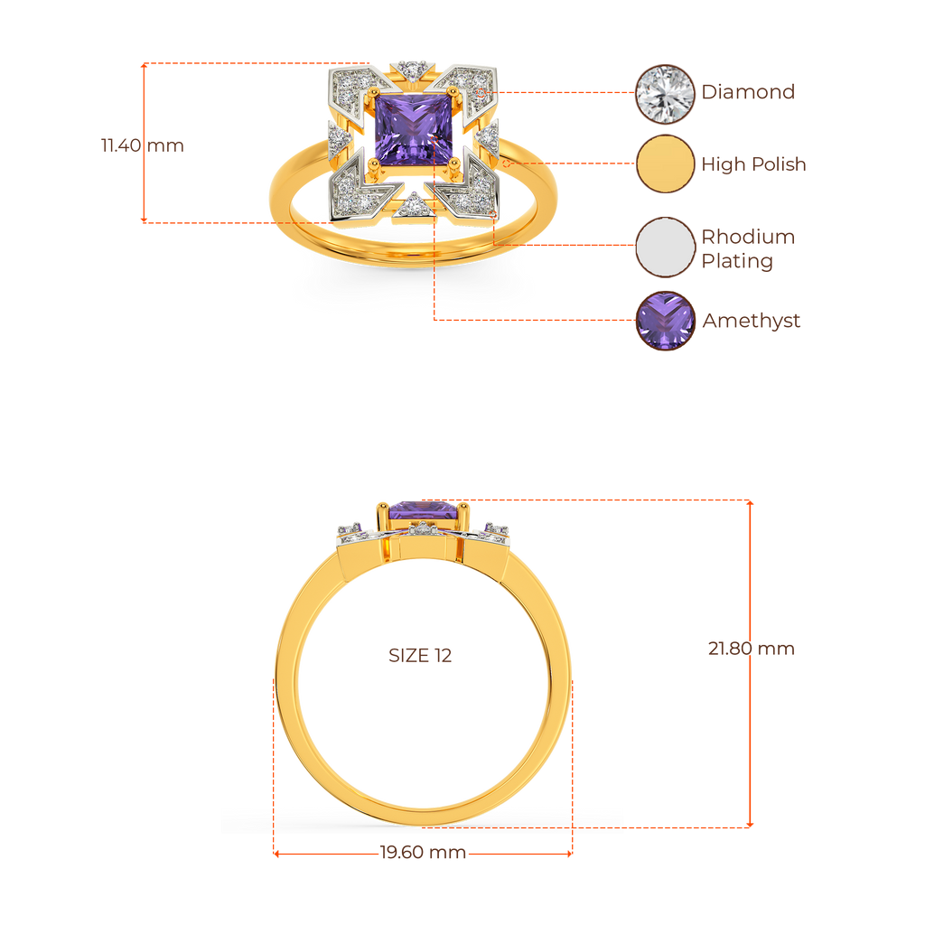 Eccentric Purple Diamond Rings image
