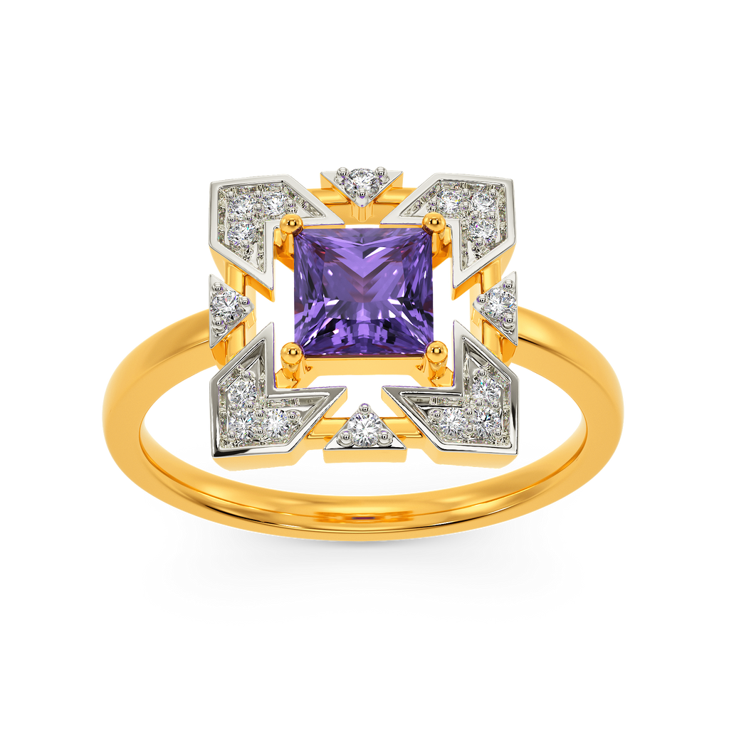Eccentric Purple Diamond Rings image