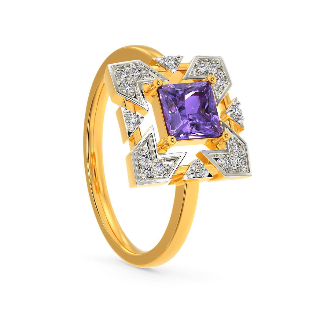 Eccentric Purple Diamond Rings image