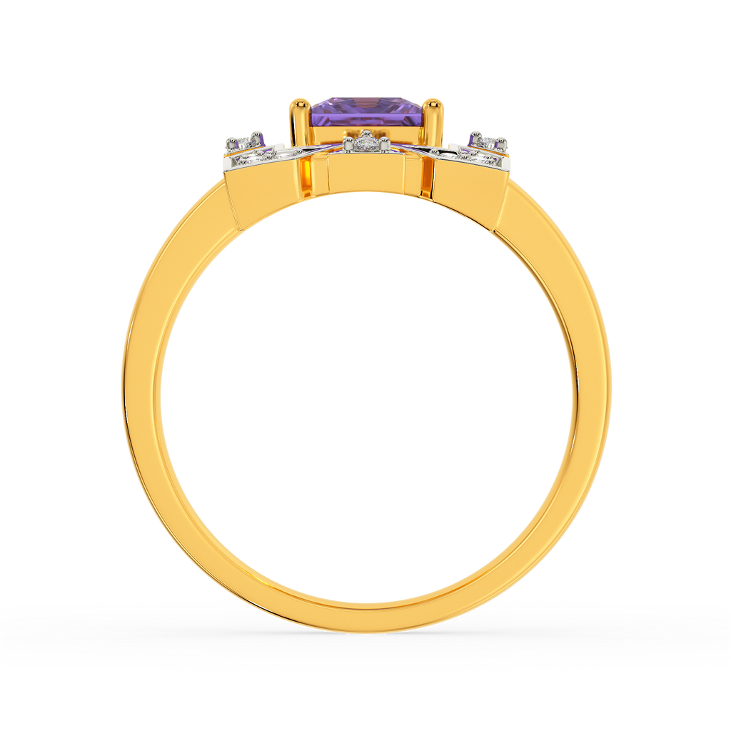Eccentric Purple Diamond Rings image
