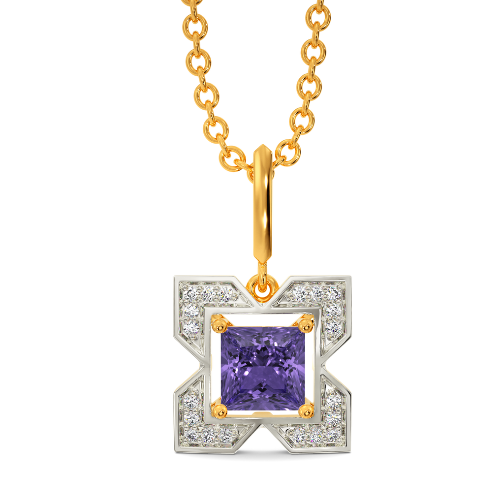 Eccentric Purple Diamond Pendants