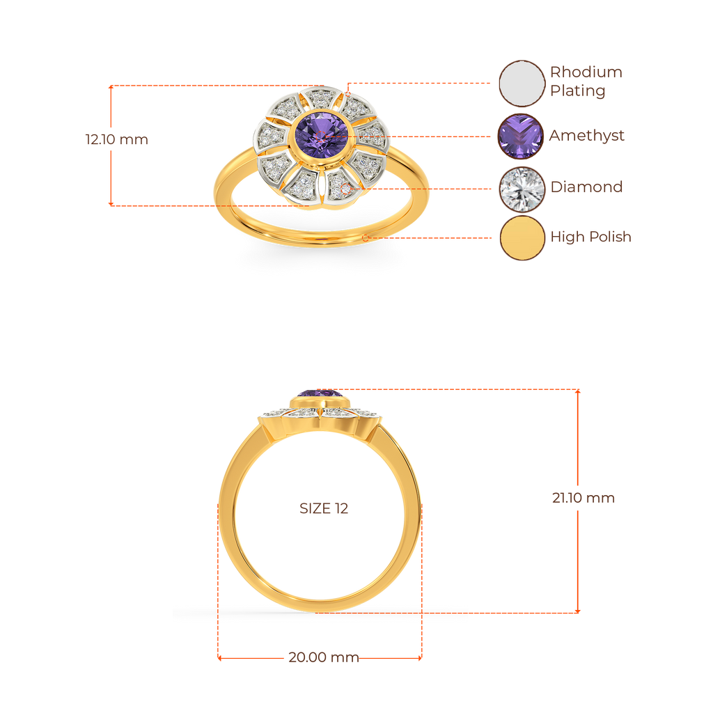 Groove To Violet Diamond Rings image