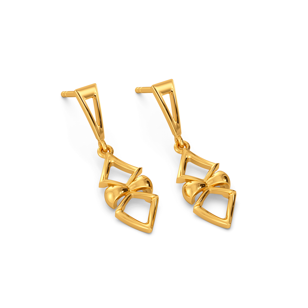 Opaline Bow Gold Earrings