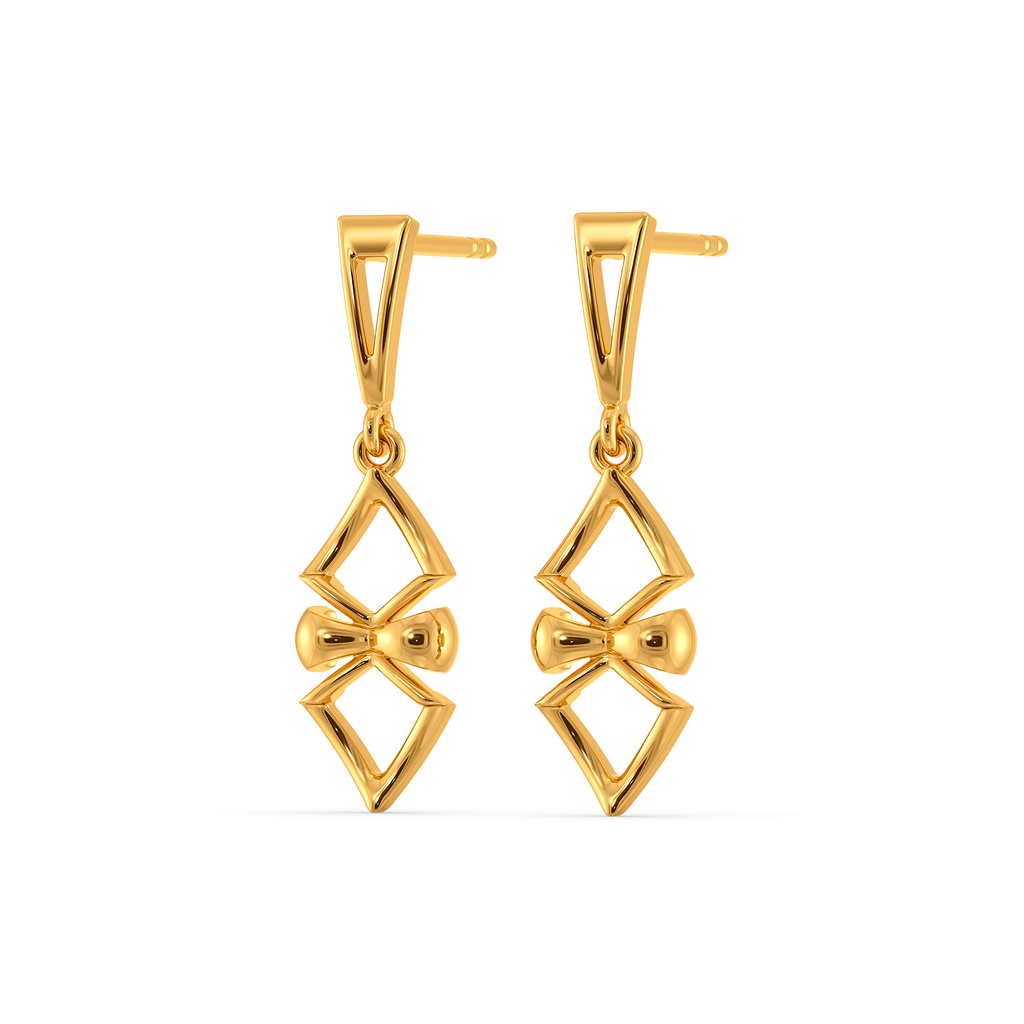 Opaline Bow Gold Earrings