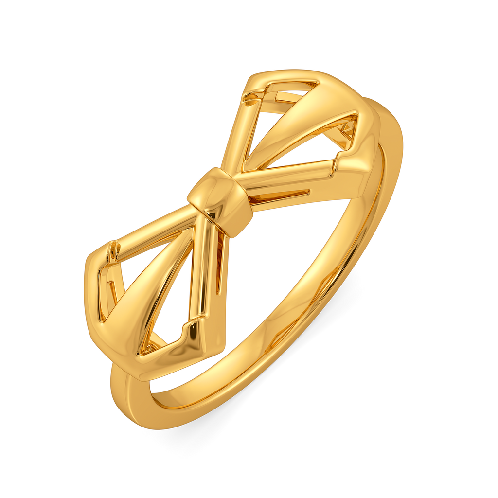 Opaline Bow Gold Rings