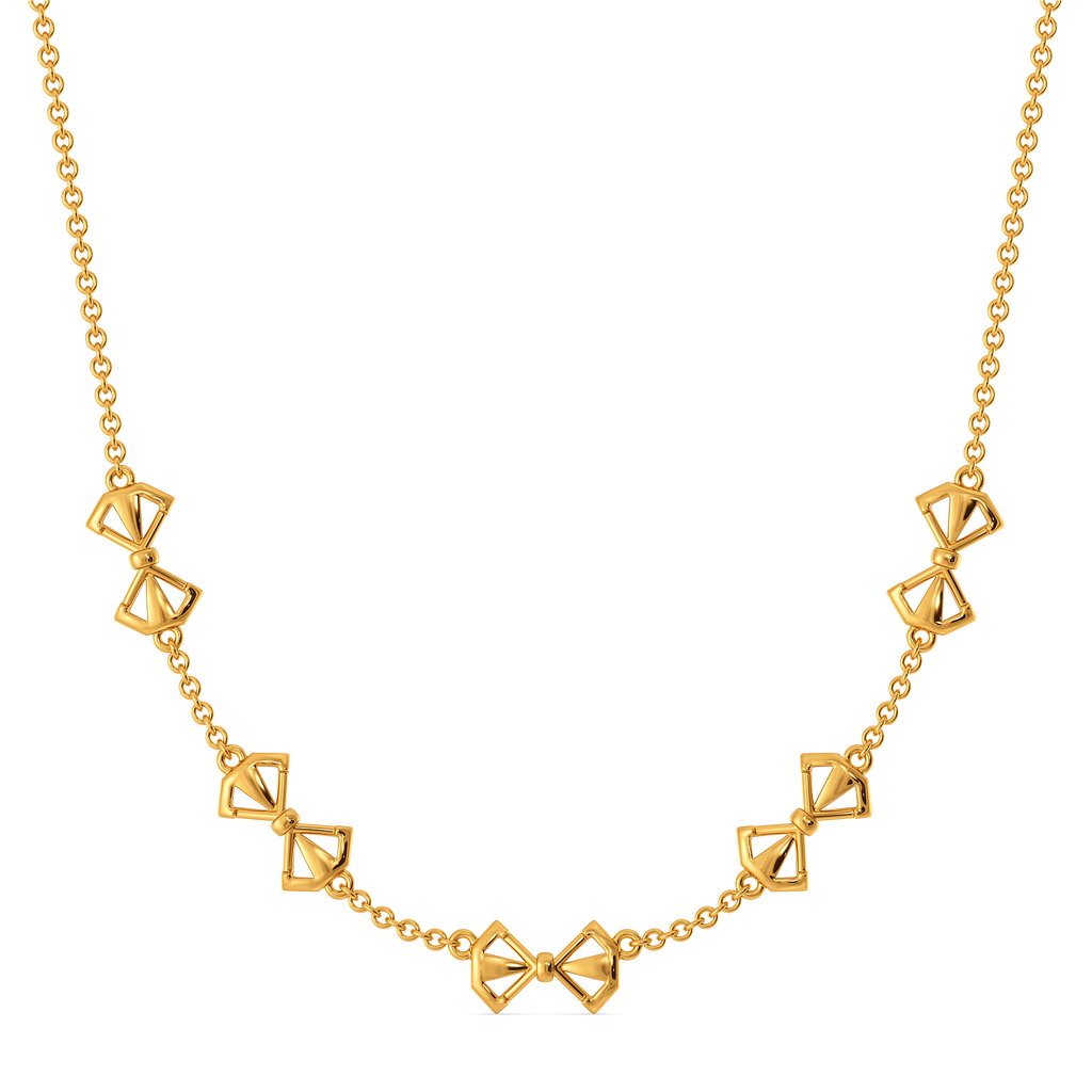 Opaline Bow Gold Necklaces