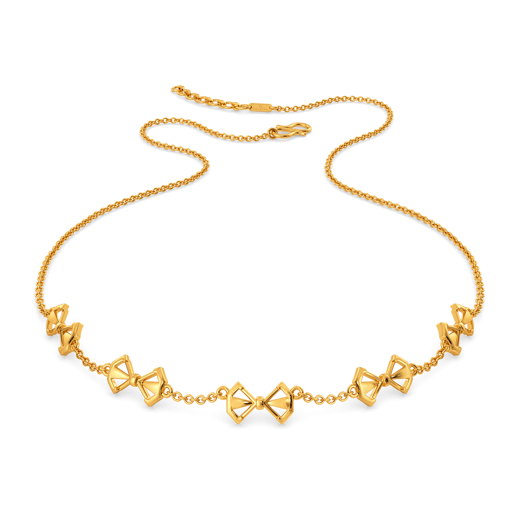 Opaline Bow Gold Necklaces