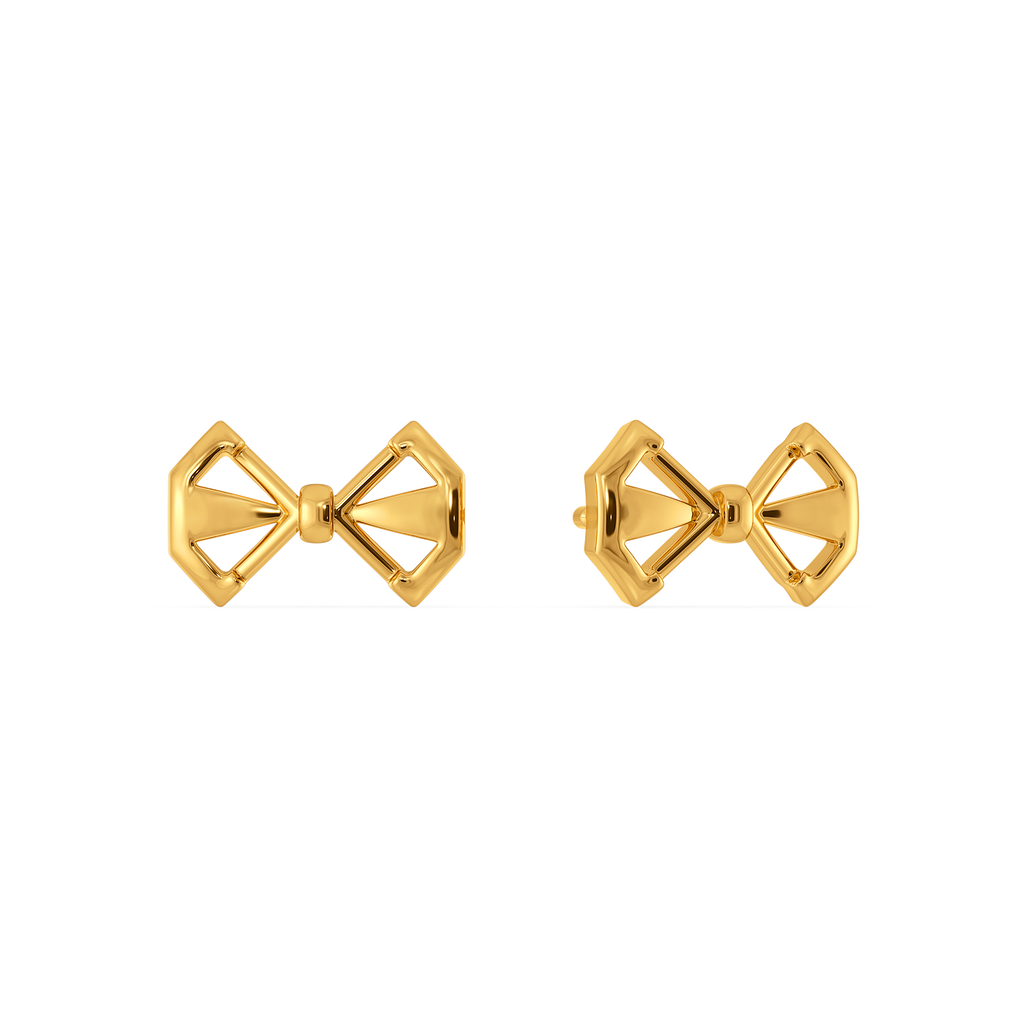 Opaline Bow Gold Earrings