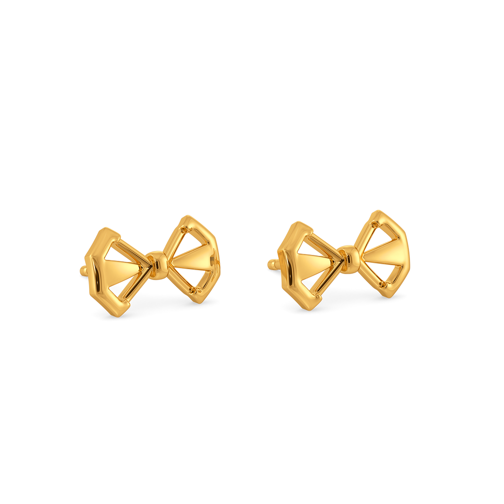 Opaline Bow Gold Earrings