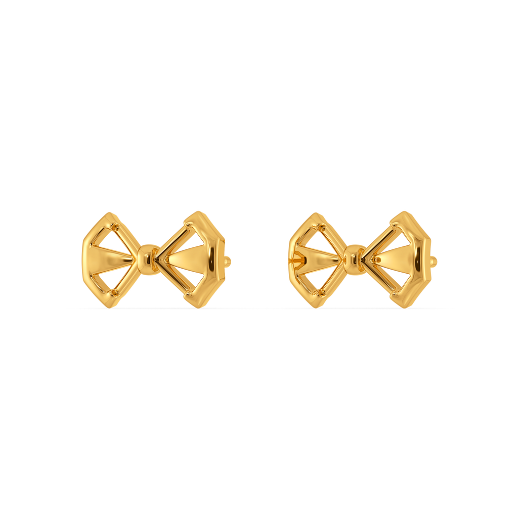 Opaline Bow Gold Earrings