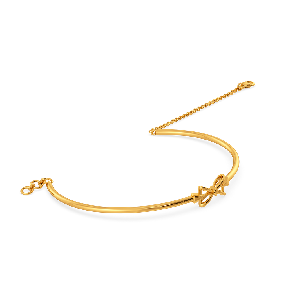 Charmed in Ribbons Gold Bangles