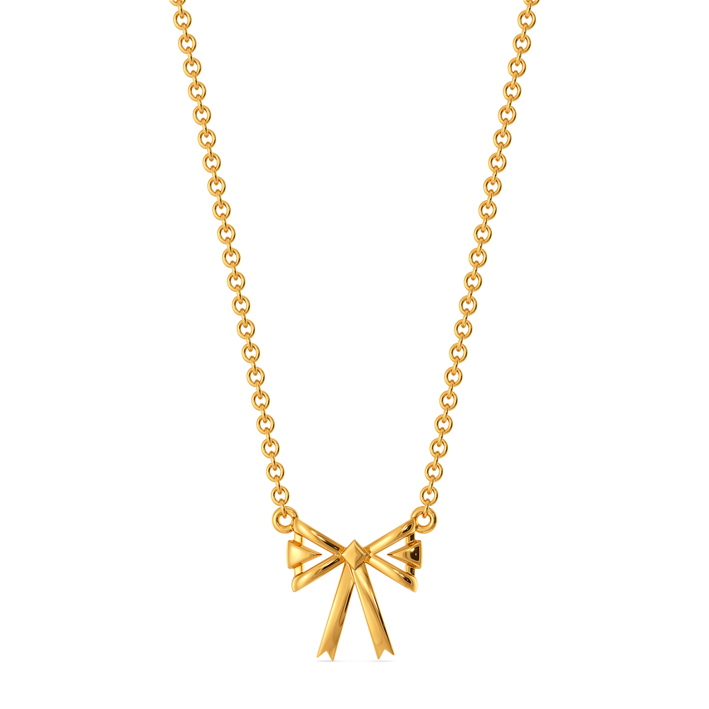 Charmed in Ribbons Gold Necklaces