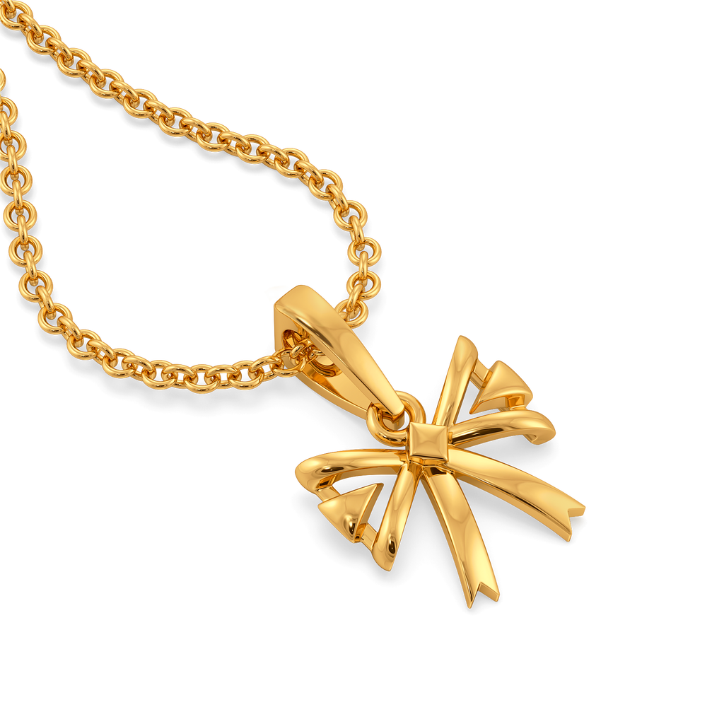 Charmed in Ribbons Gold Pendants