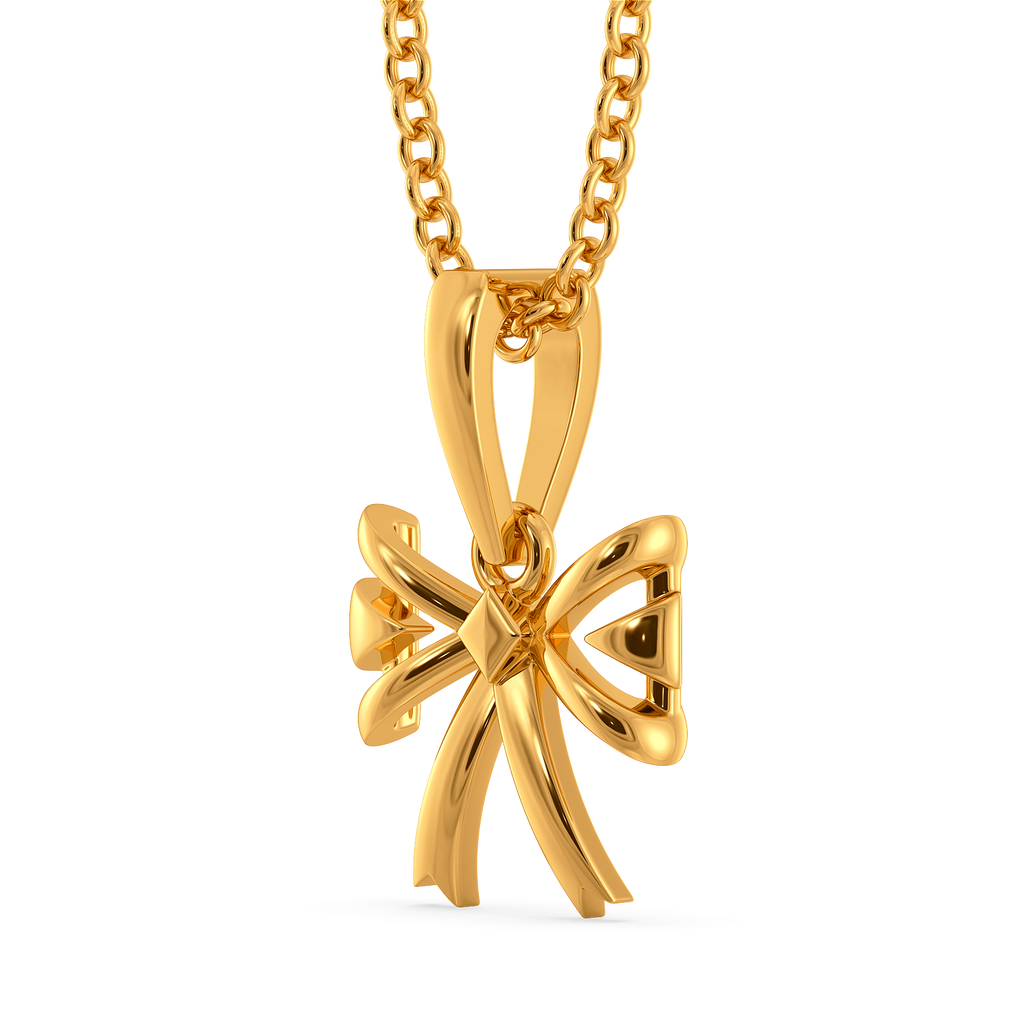 Charmed in Ribbons Gold Pendants