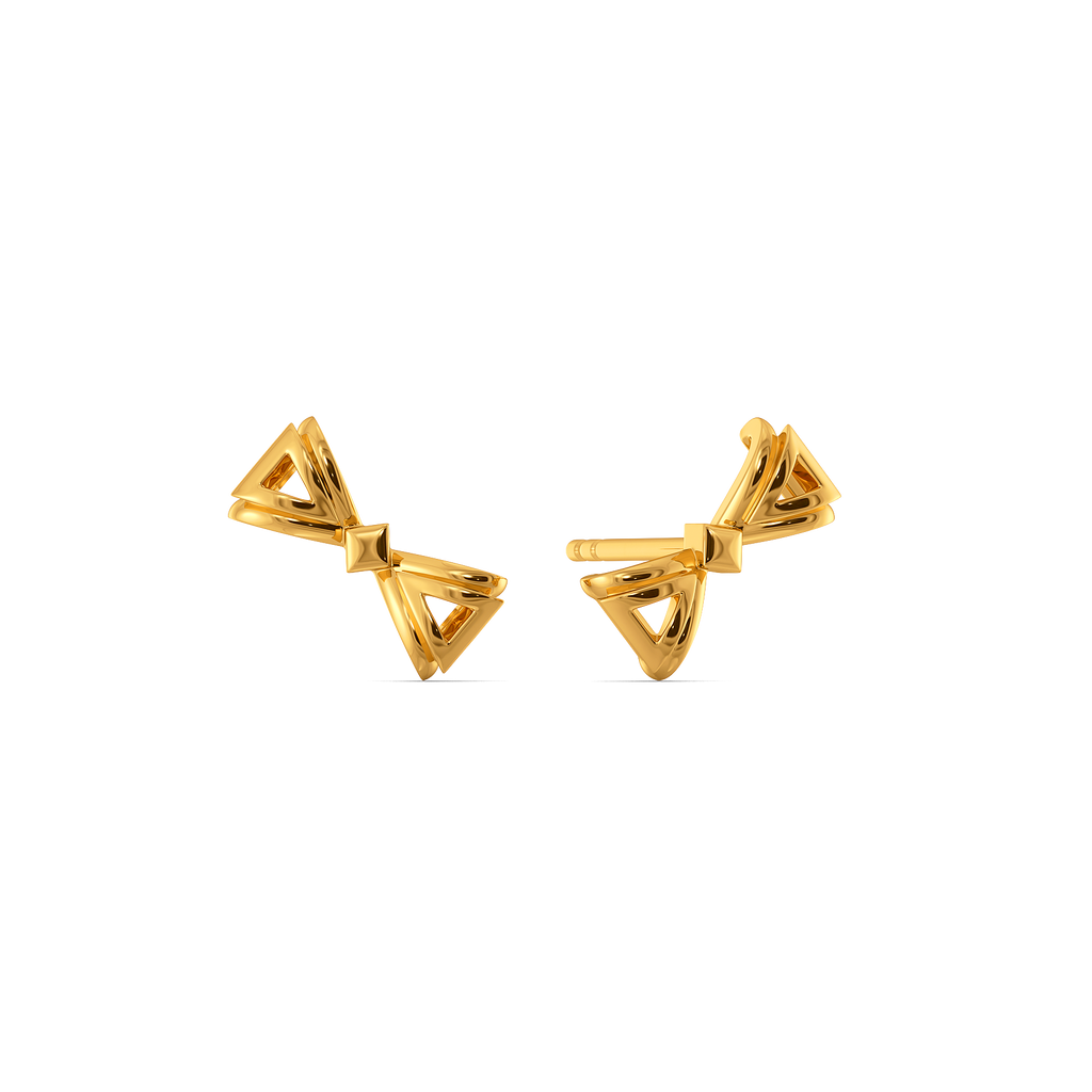 Charmed in Ribbons Gold Earrings