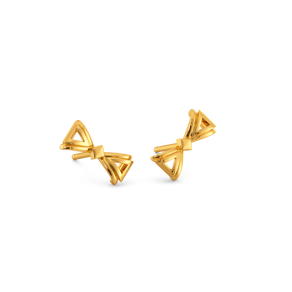 Charmed in Ribbons Gold Earrings