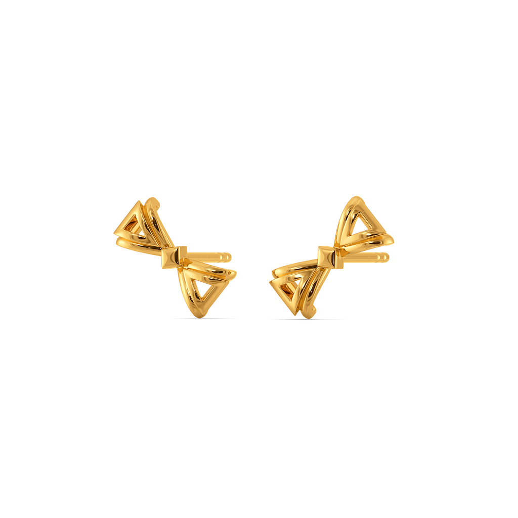 Charmed in Ribbons Gold Earrings