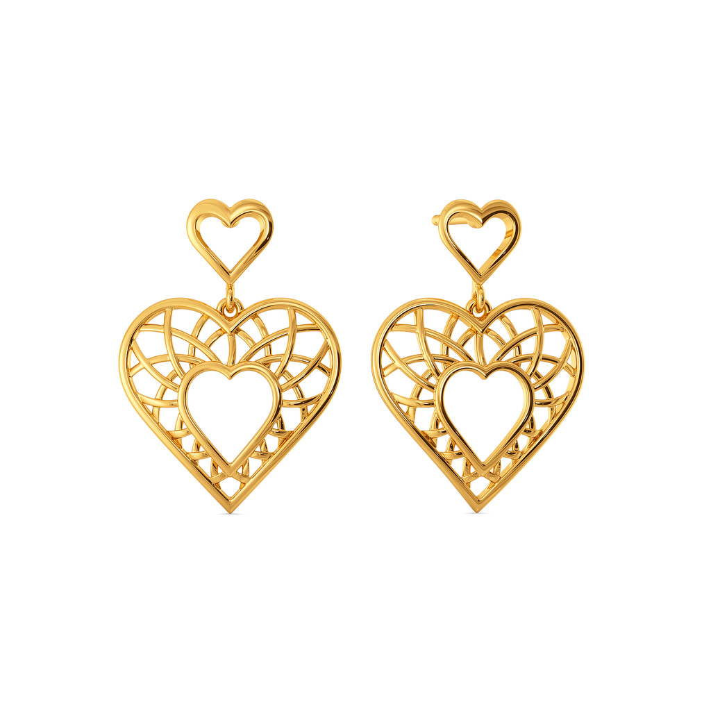Hearts in Love Gold Earrings