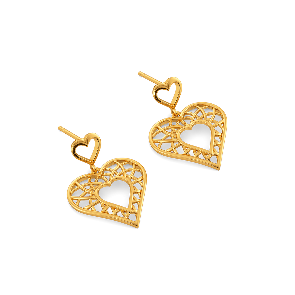 Hearts in Love Gold Earrings