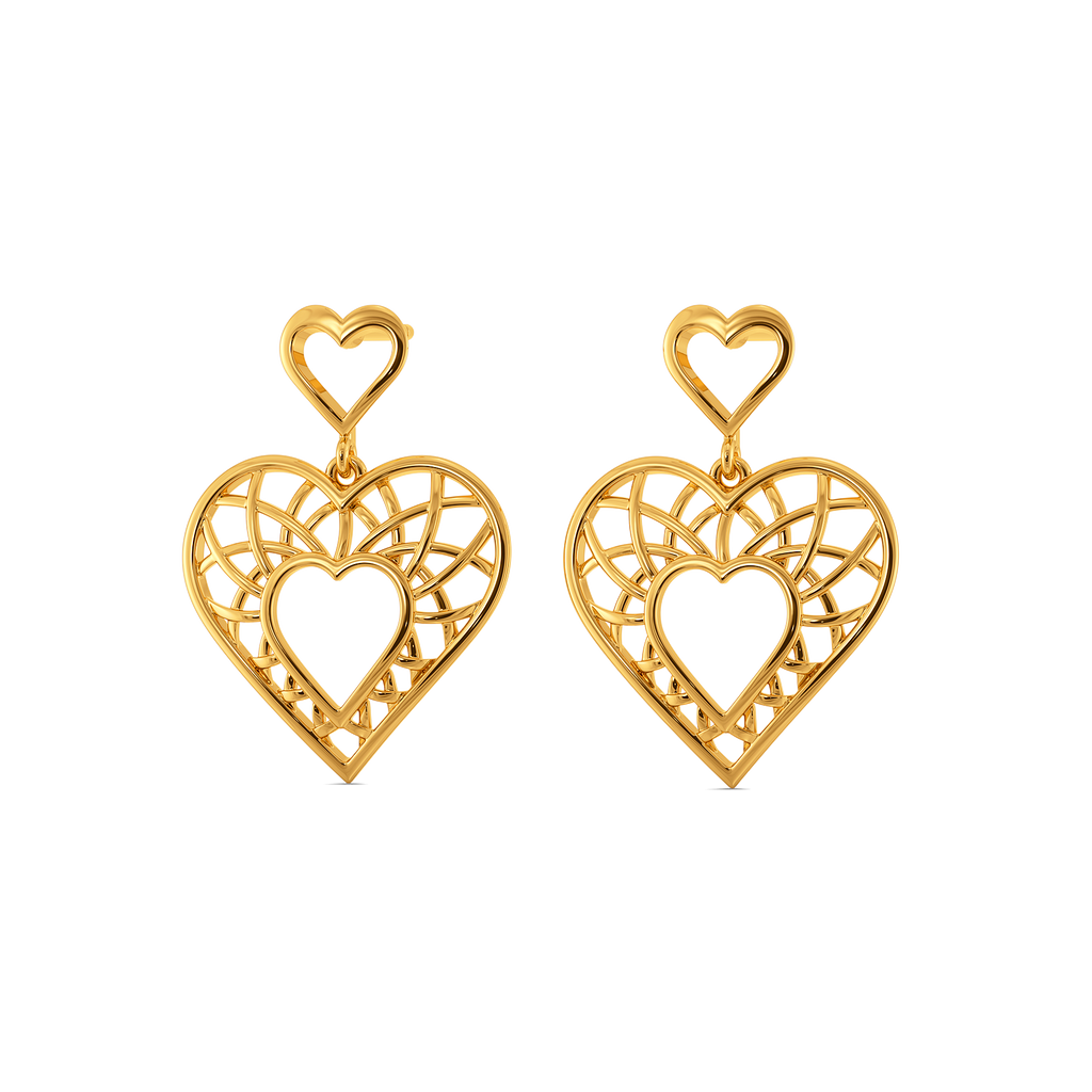 Hearts in Love Gold Earrings