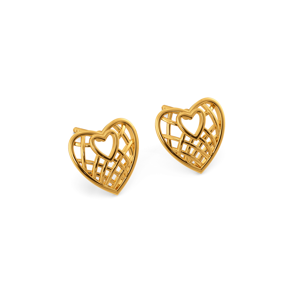 Hearts in Love Gold Earrings