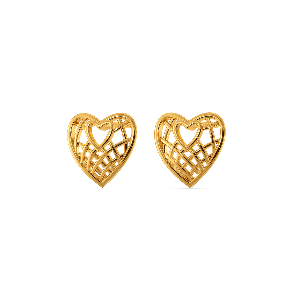 Hearts in Love Gold Earrings