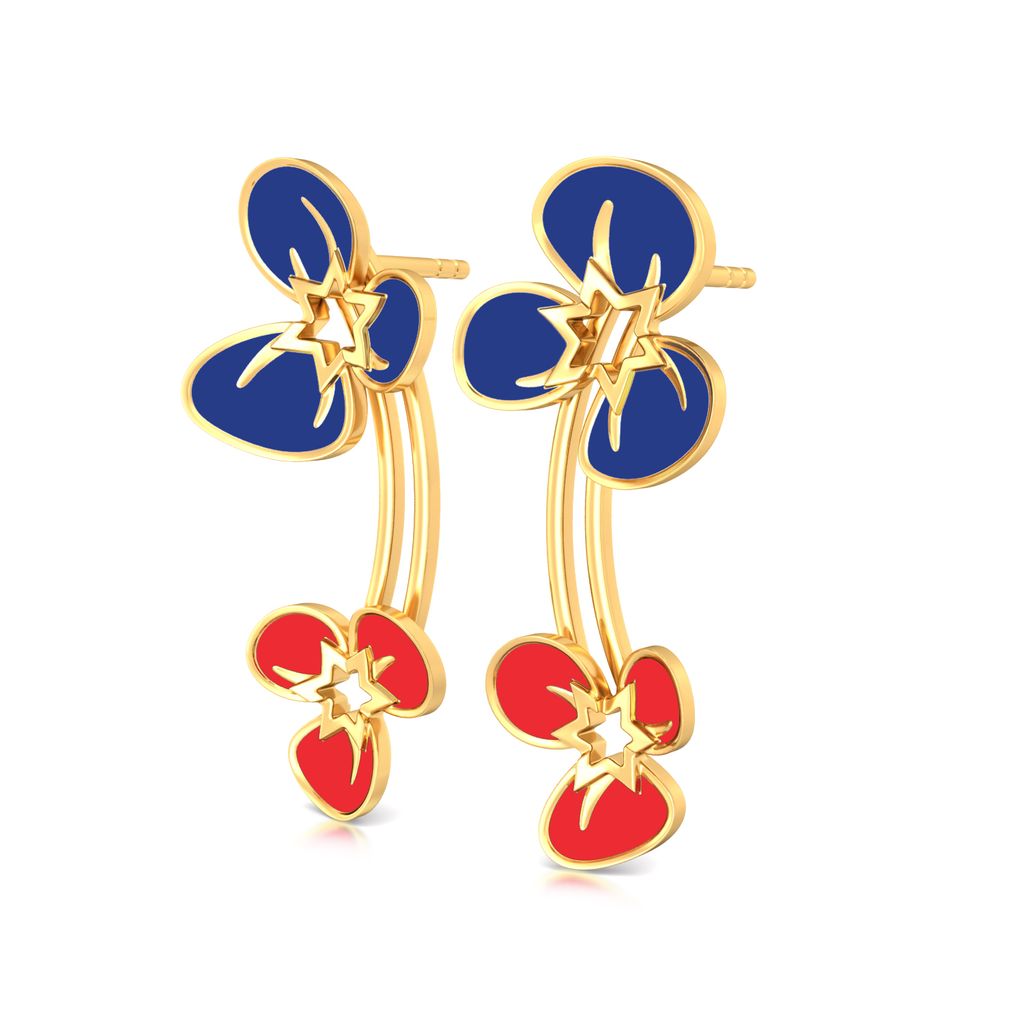 Flamboyant Florals Gold Earrings