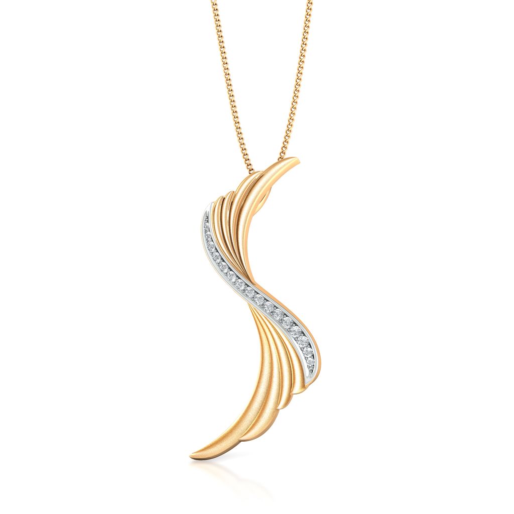 Ruffled Bow Diamond Pendants