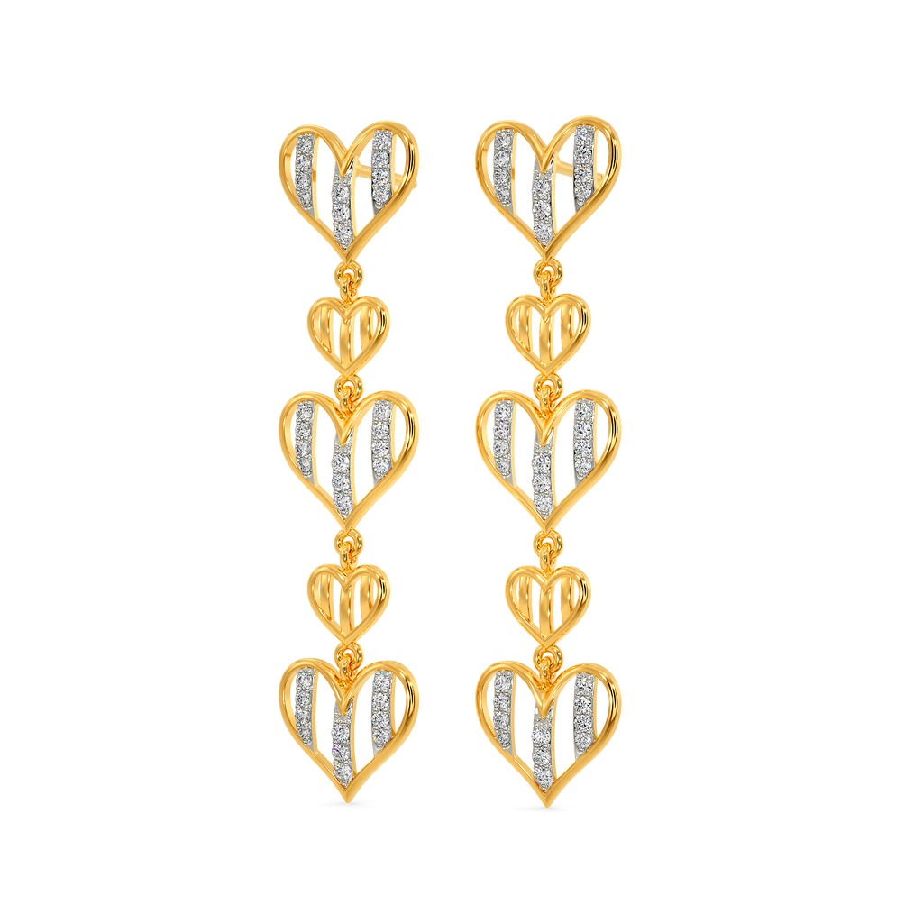 Heart Lace Diamond Earrings