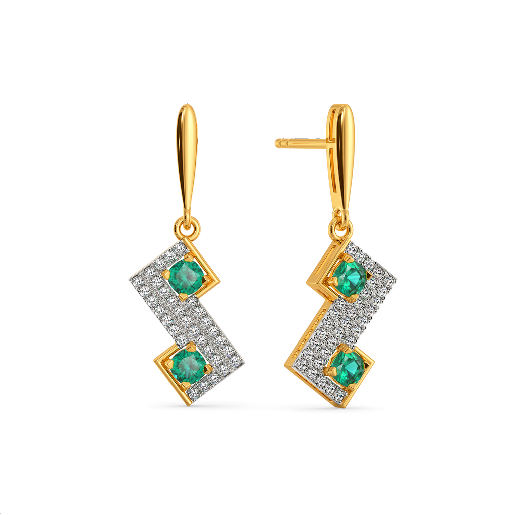 Express in Green Gemstone Earrings