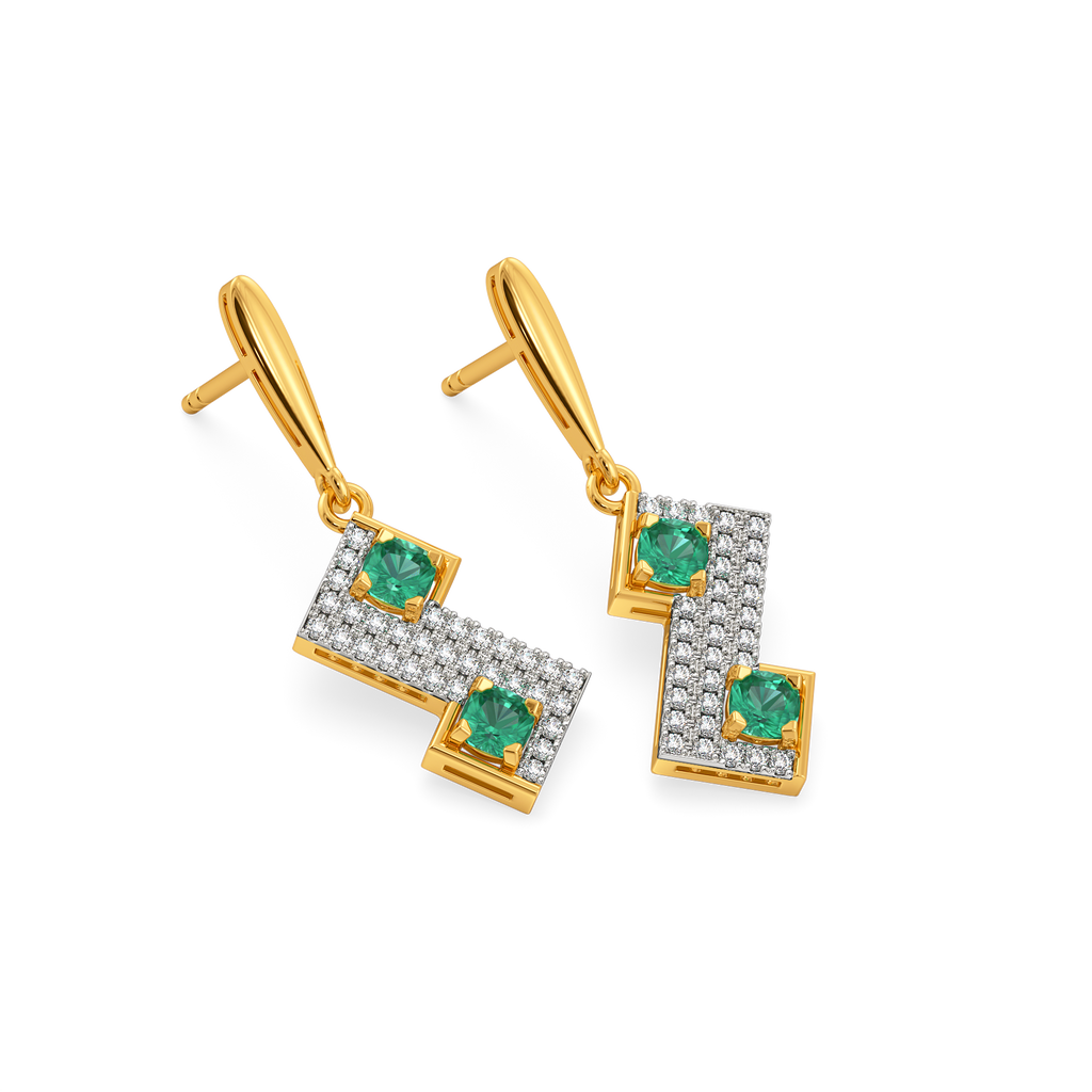 Express in Green Gemstone Earrings