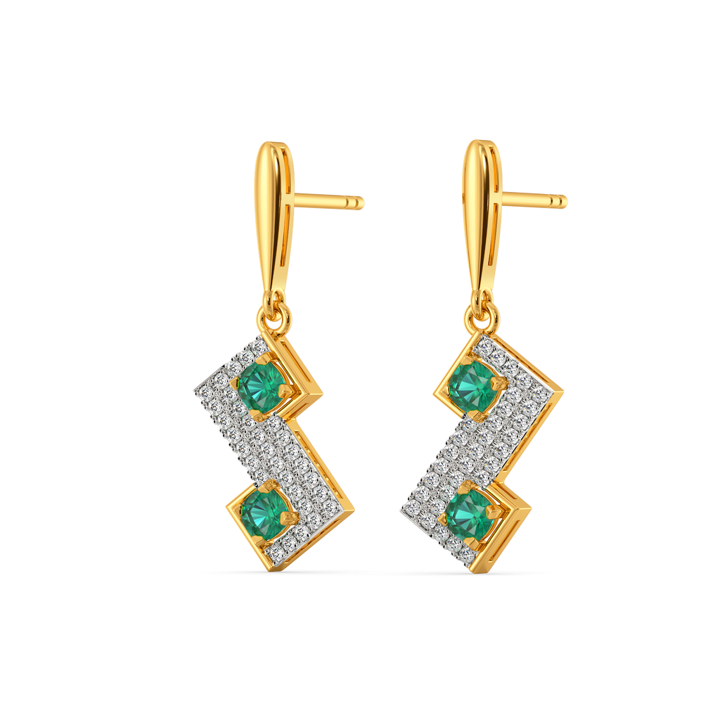 Express in Green Gemstone Earrings