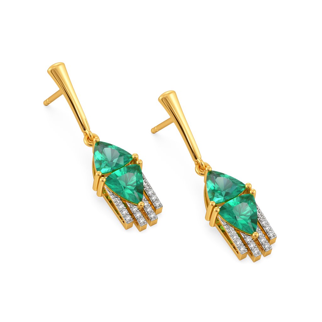 Vibrant Green Gemstone Earrings