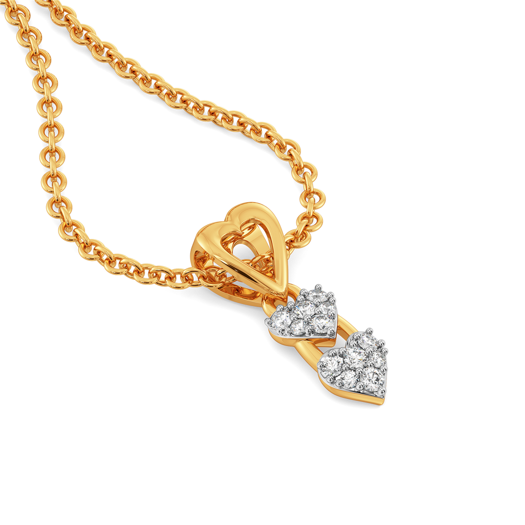 Shimmer Hearts Diamond Pendants