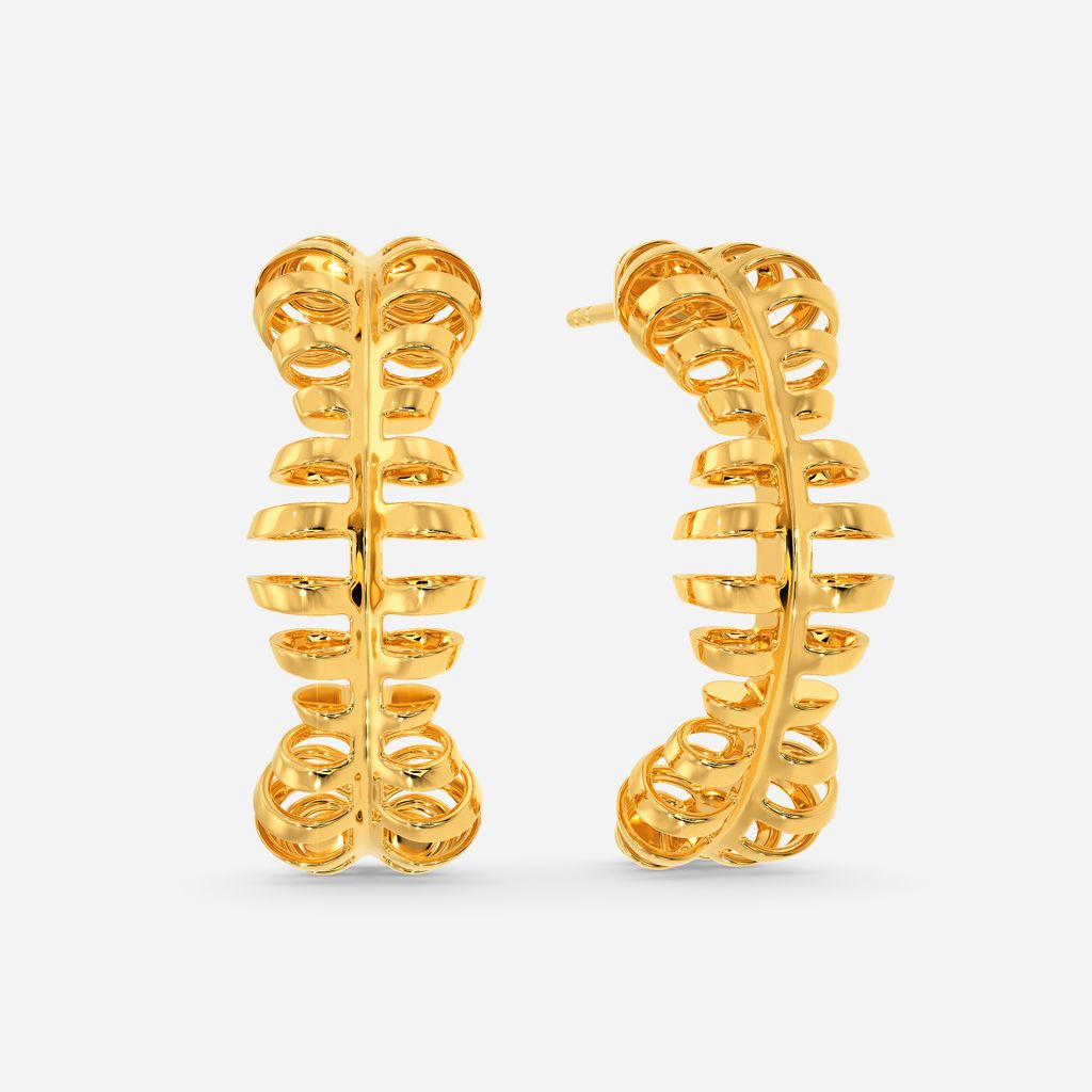 Contour Puffs Gold Earrings