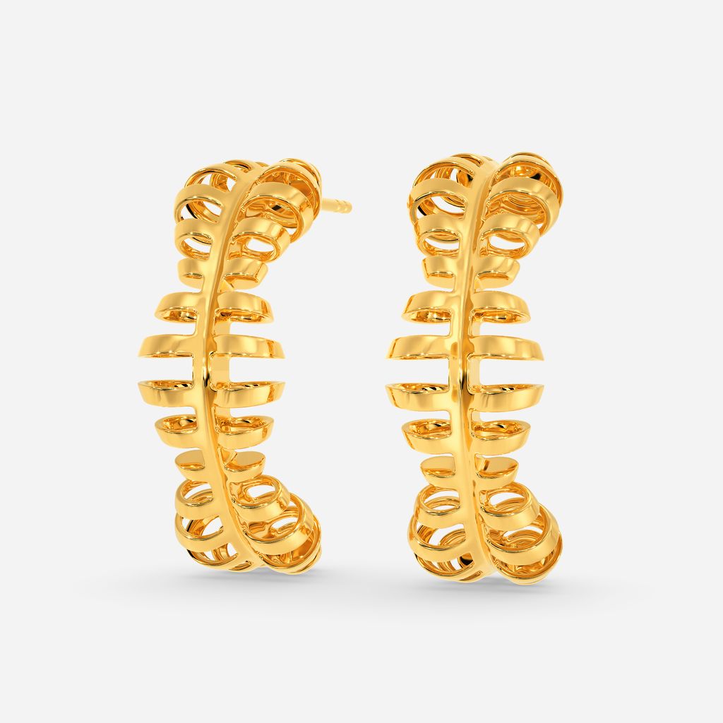 Contour Puffs Gold Earrings